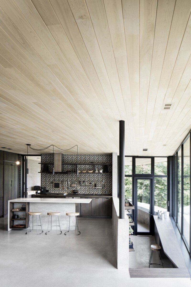 kitchen - Low Impact House Design by Alain Carle Architect (10)
