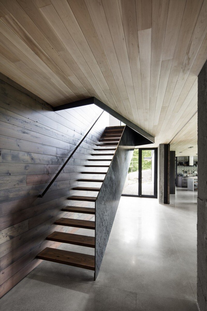 staircase - Low Impact House Design by Alain Carle Architect (9)