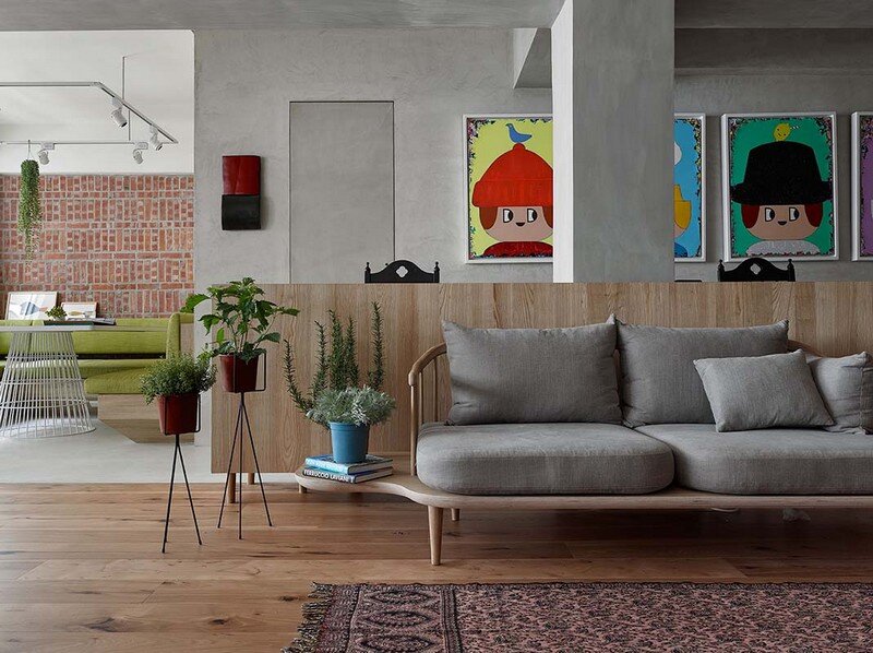 Taipei Open Flat - Wood Beams, Redbrick, and Concrete for a German Lifestyle 9