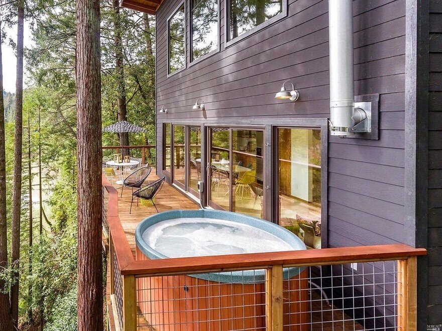 Russian River Cabin with Mid-Century Modern Design 15
