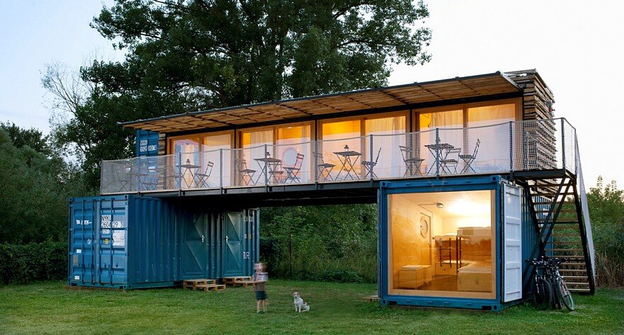 Small Mobile Hotel Made From Three Shipping Containers