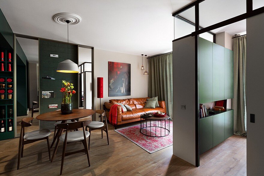 40 sqm Apartment Takes Advantage Of Color And Chic Accent Features 9