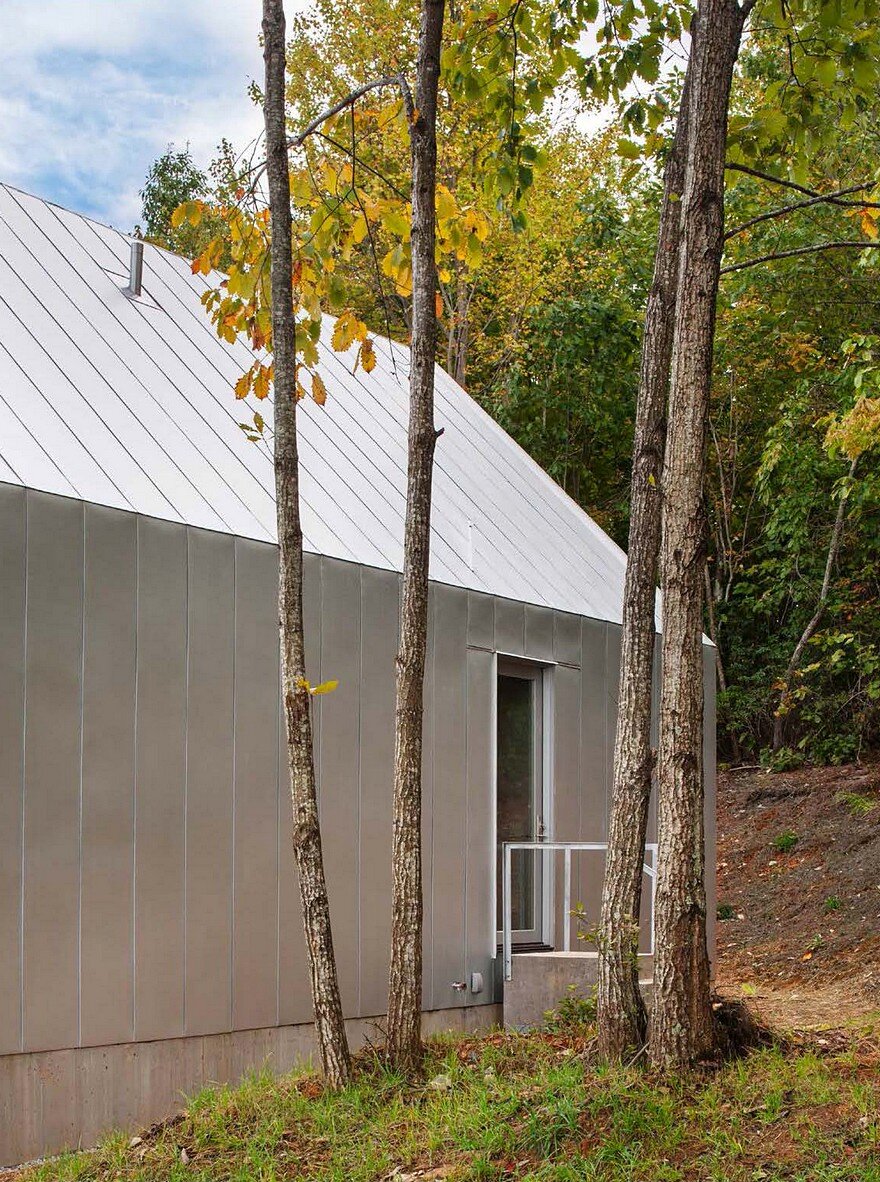 Foley Ridge Cabin is Conceived as a Galvanized Steel Monolith Elevated on Two Concrete Walls 2