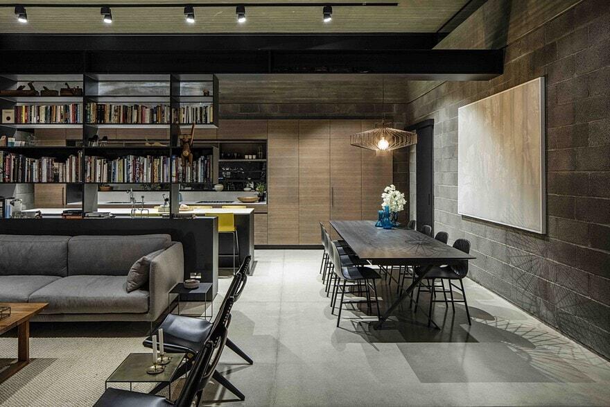 Raw Concrete and Black-Painted Metal Give Industrial Feeling to Jacobs-Yaniv House 12