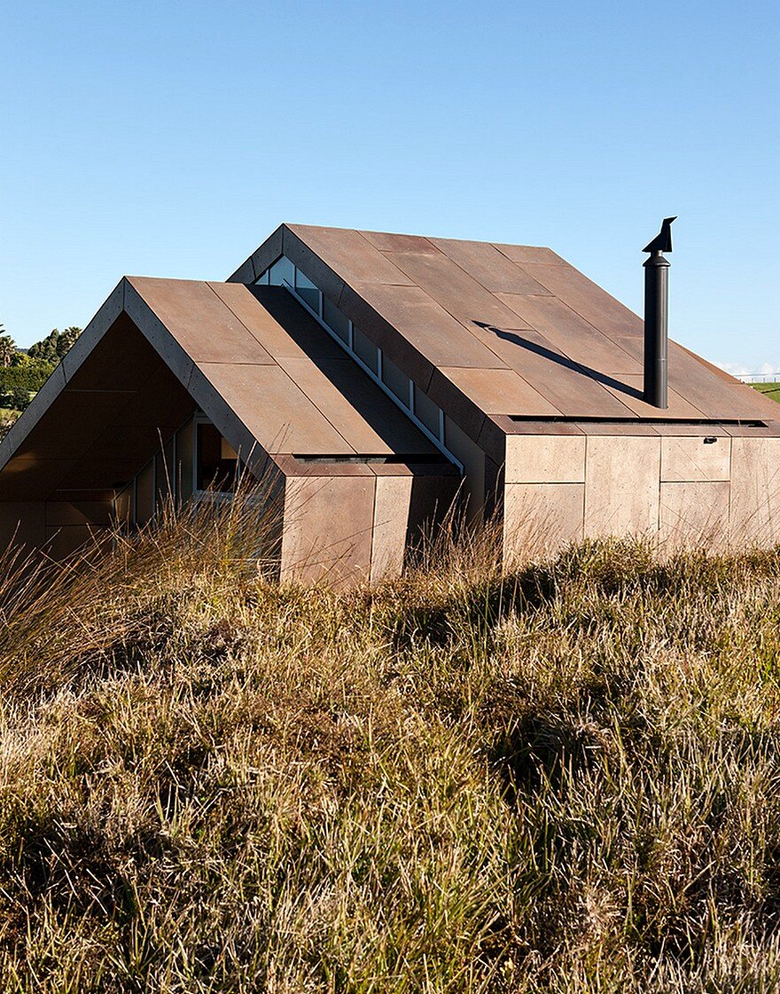 Rusted Steel Cladding House with Crafted Interior Finishes 1