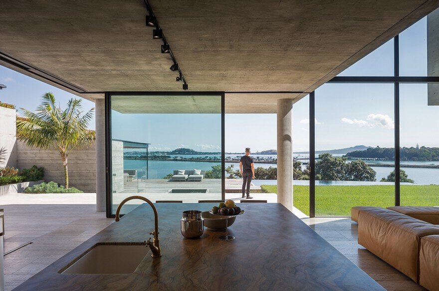 Massive Concrete Home on a Cliff Above Hobson Bay 4