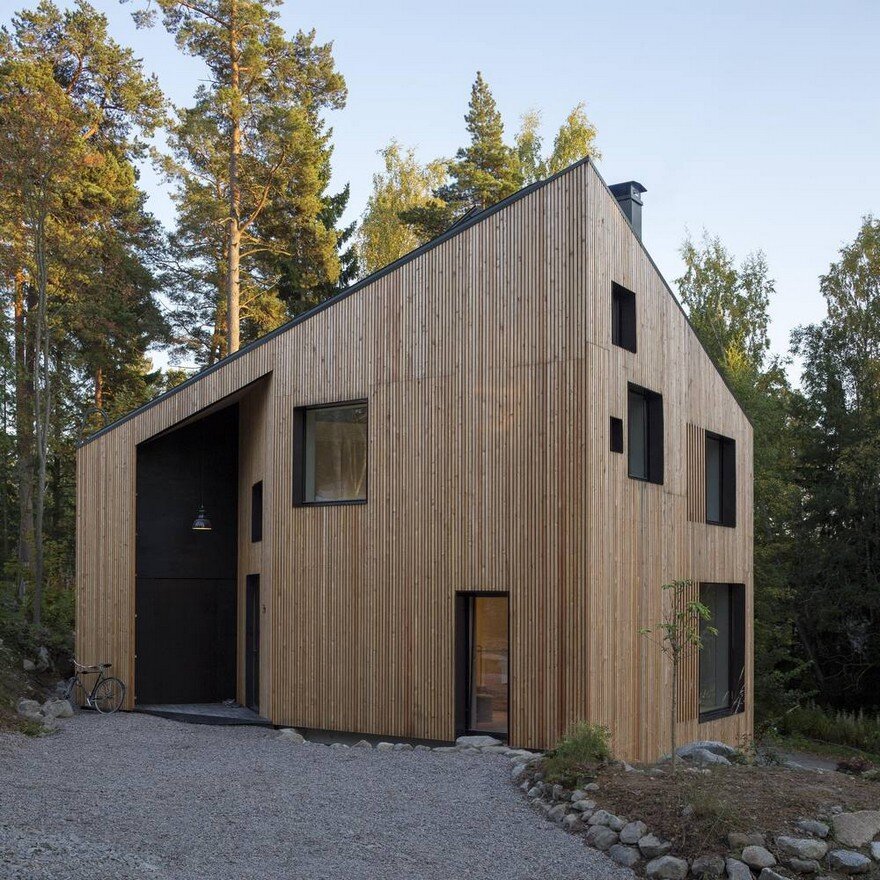 Angular House in a Forest Near Helsinki, Finland
