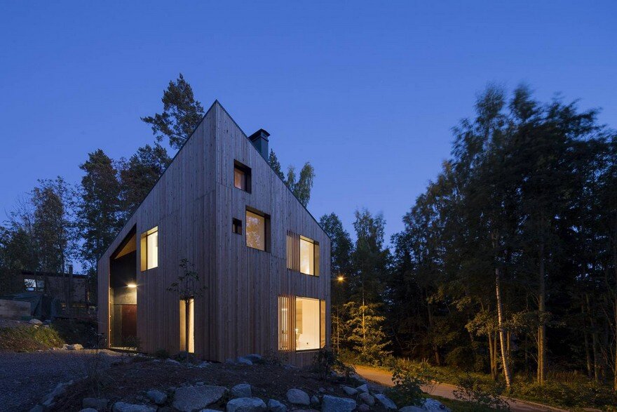 Angular House in a Forest Near Helsinki, Finland 13