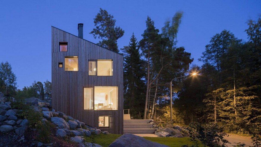 Angular House in a Forest Near Helsinki, Finland 14