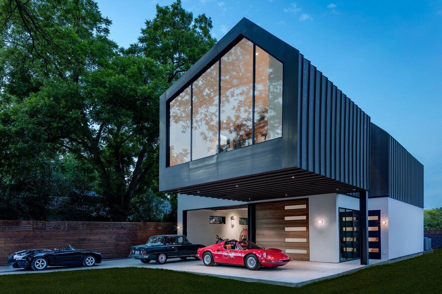 Autohaus Residence and Car Collectors’ Garage in Central Texas