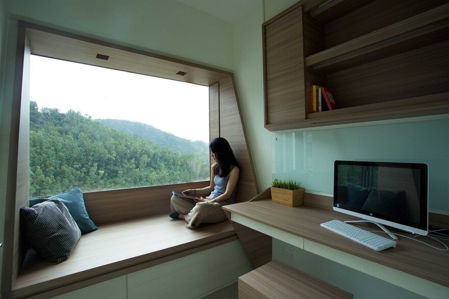 Adjustable Wooden Furniture Maximizes Small Apartment in Hong Kong 12
