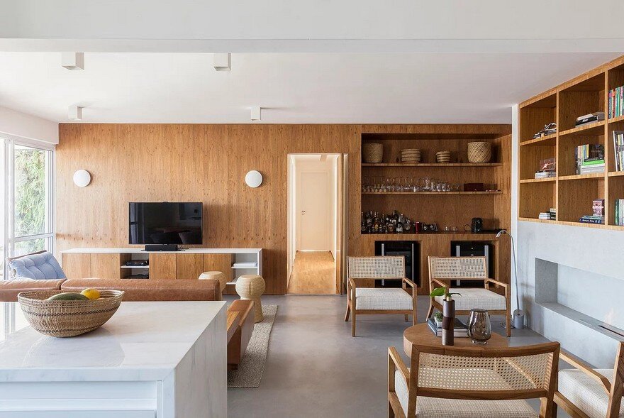 Natural Materials Create a Warm and Peaceful Family Apartment in Sao Paulo 2