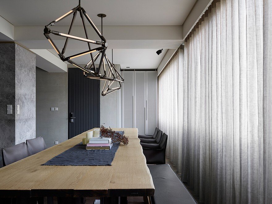 Masculine Black and Gray Apartment in Taipei Exhibiting a Mix of Textures 1