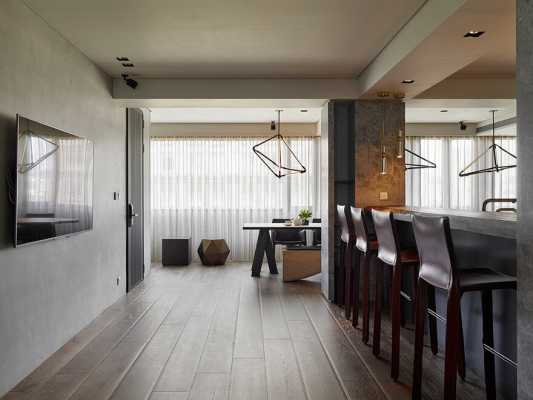 Masculine Black and Gray Apartment in Taipei Exhibiting a Mix of Textures 3