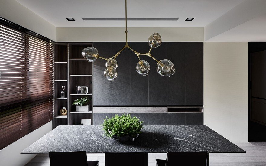Taichung Apartment Featuring Dark Hues and an Elegant Material Palette 5