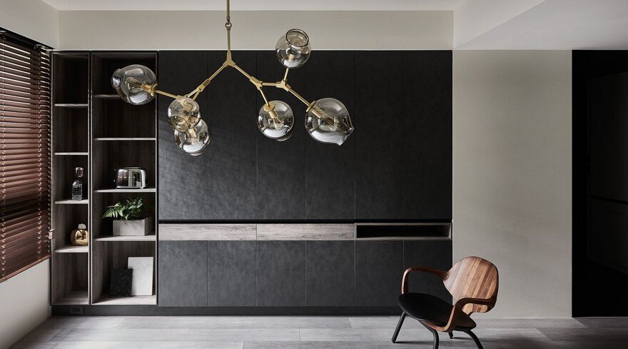 Taichung Apartment Featuring Dark Hues and an Elegant Material Palette 6