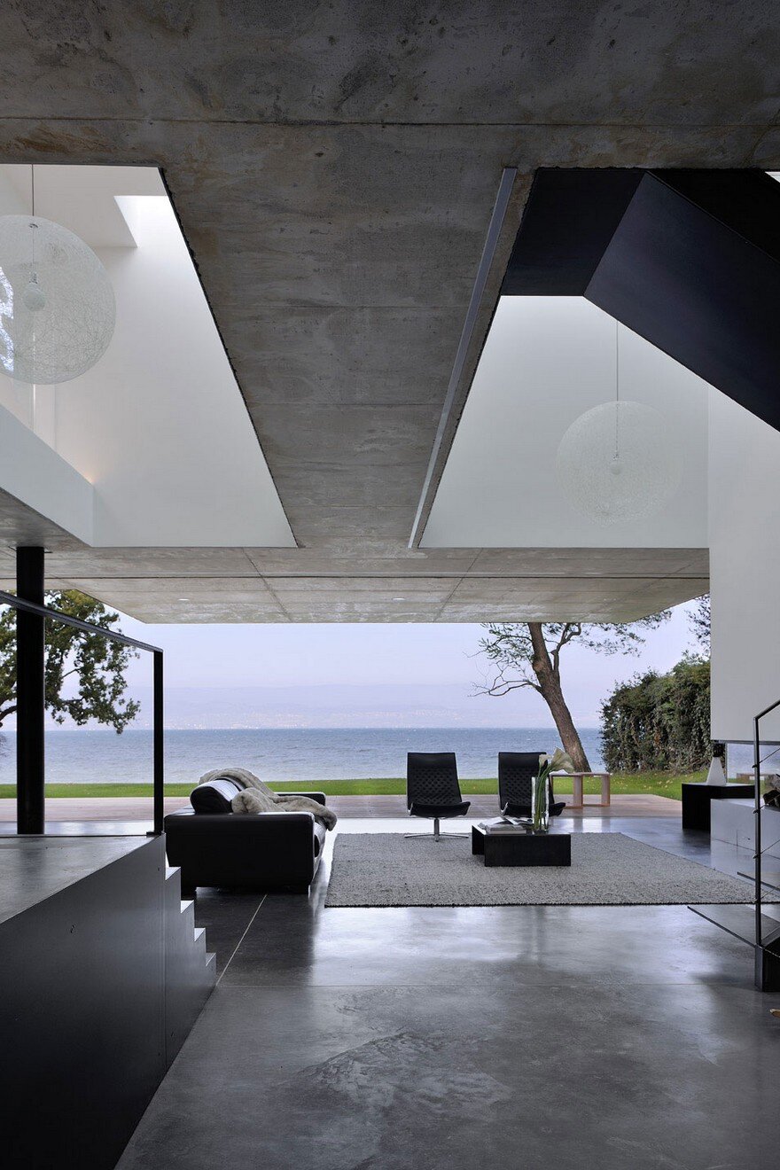 Contemporary Lake House Made Entirely of Raw Concrete 4