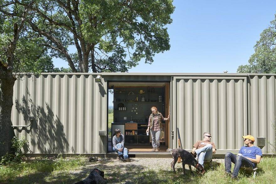 40' Highboy Shipping Container Turned into a Cozy Hunting Cabin 10