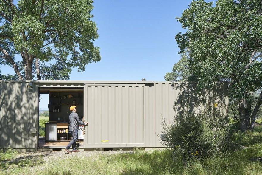40' Highboy Shipping Container Turned into a Cozy Hunting Cabin 1
