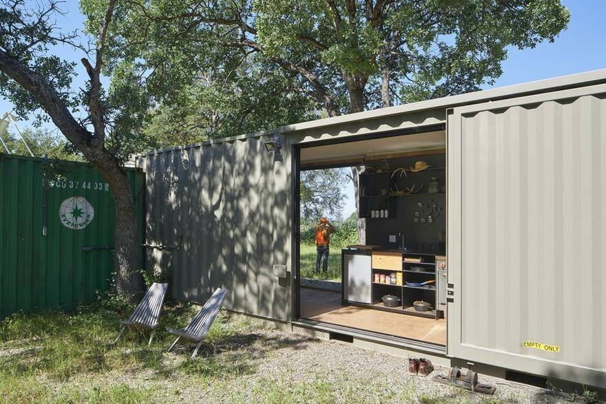 40' Highboy Shipping Container Turned into a Cozy Hunting Cabin 8