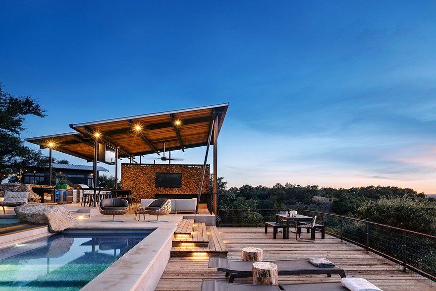 Ranch House and Pool Pavilion in Texas, Drophouse and ROOT Design 9