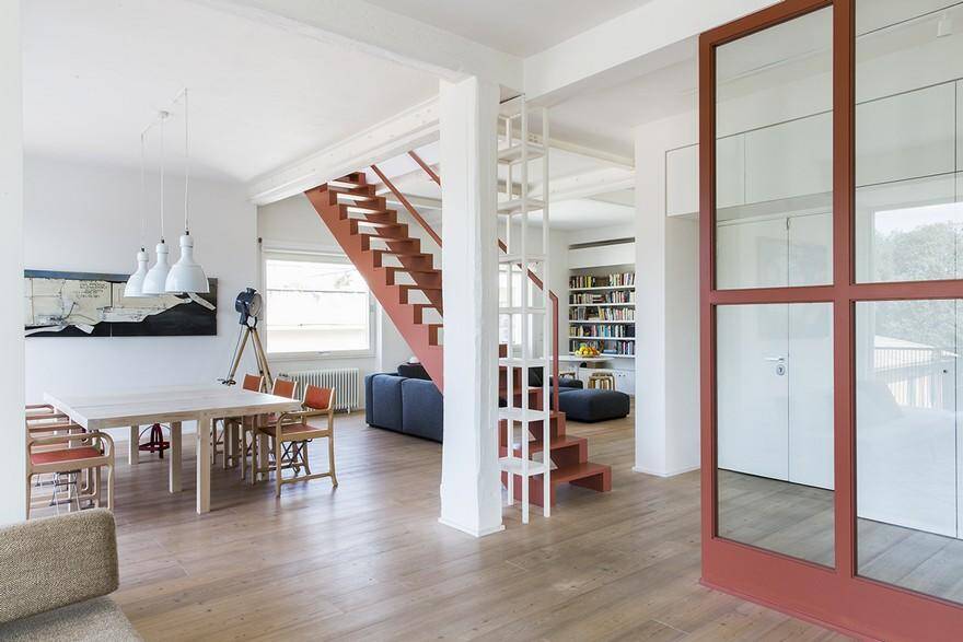 Two-Storey Family Apartment in Rome Exhibiting a Powerful Character 5