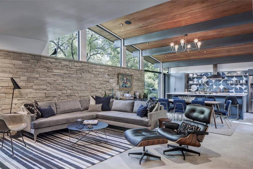 Central Austin House Remodeled in the Spirit of the Original Mid-Century House 3, living room
