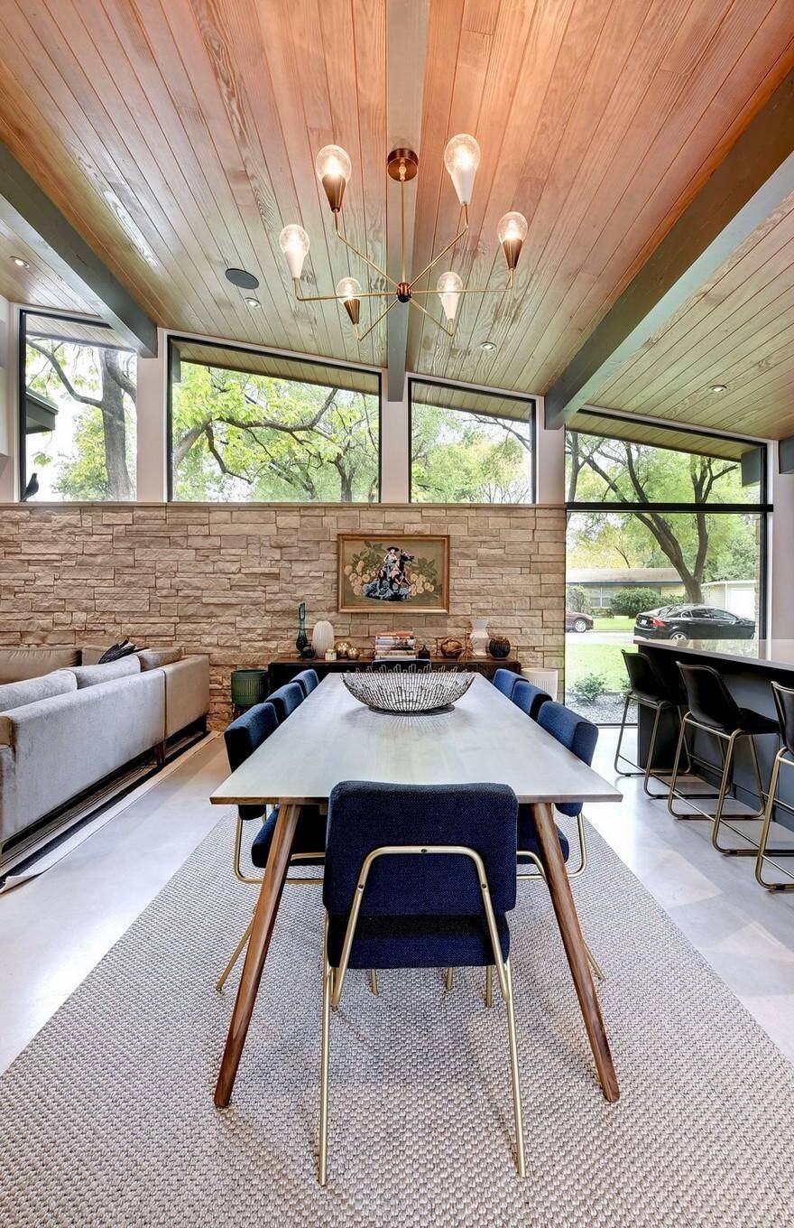 Central Austin House Remodeled in the Spirit of the Original Mid-Century House 7, dinning room