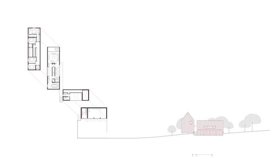 This Minimalist Red House Complements the Landscape as a 'Overwhelmingly Visible' Structure 13