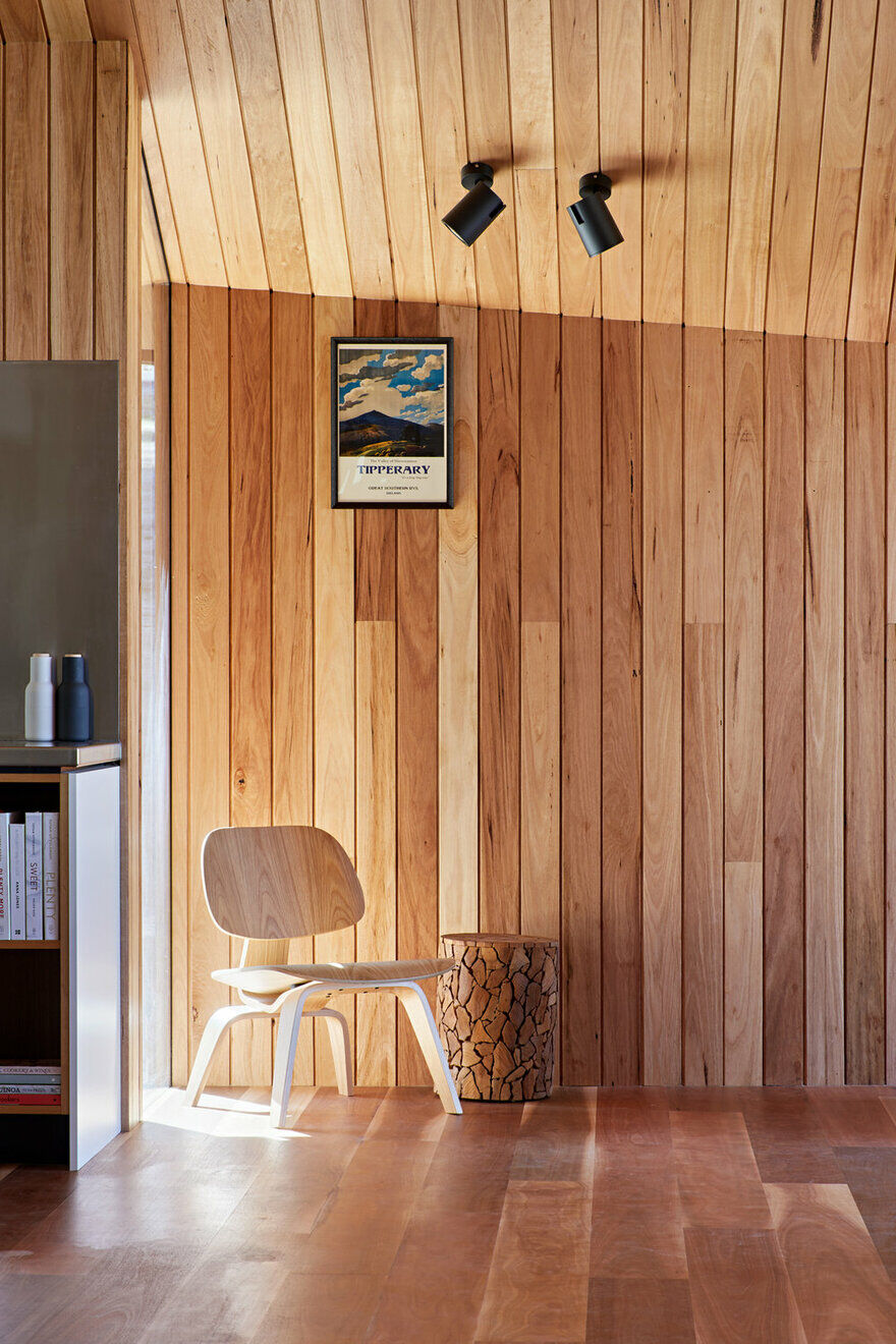 wood, interiors, cabin, Solomon Troup Architects