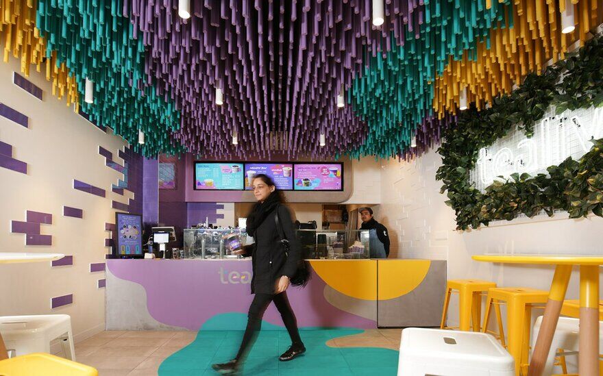 Tealive Bubble Tea Shop with a Striking Ceiling Installation 5
