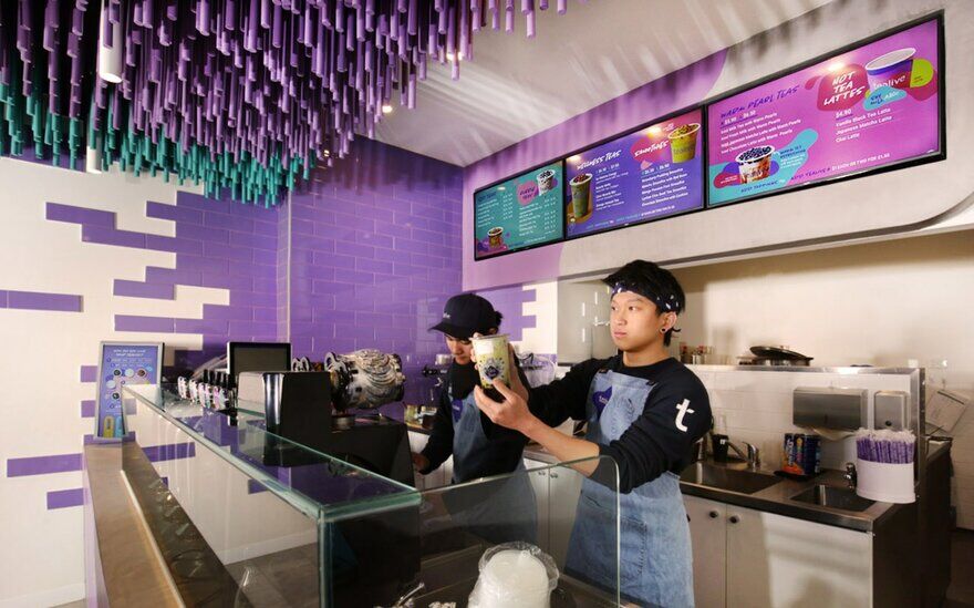 Tealive Bubble Tea Shop with a Striking Ceiling Installation 4