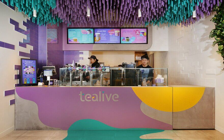 Tealive Bubble Tea Shop with a Striking Ceiling Installation 8