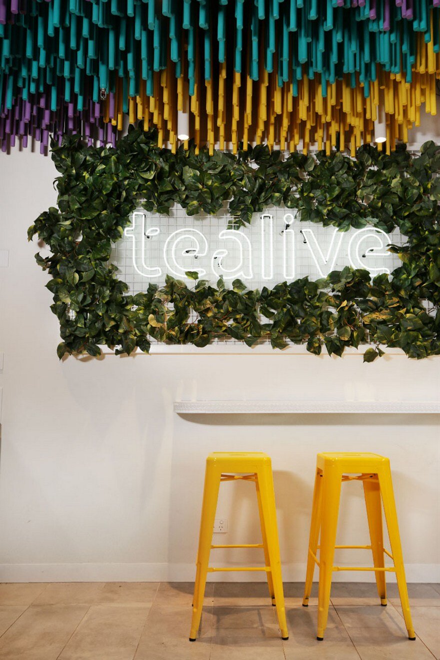 Tealive Bubble Tea Shop with a Striking Ceiling Installation 6