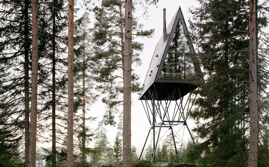 PAN Treetop Cabins Built on Stilts in Norwegian Forest