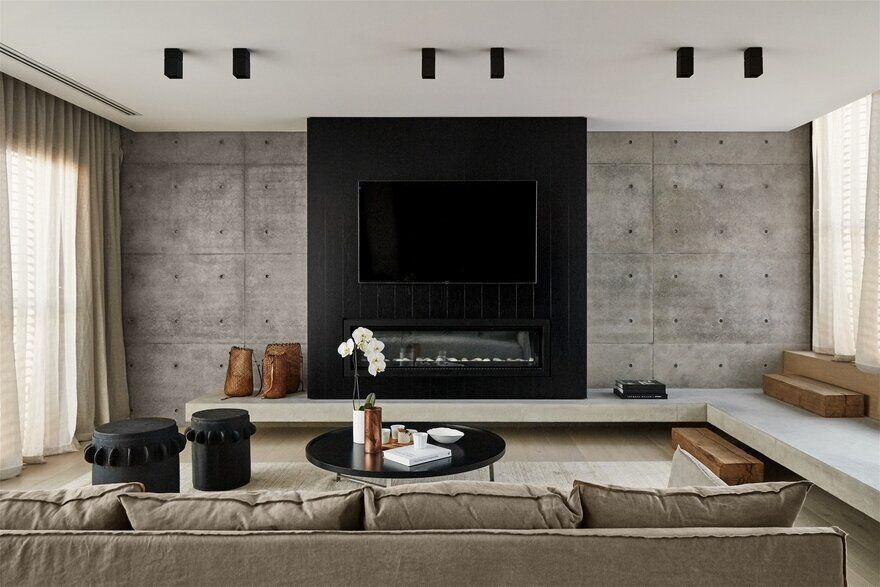 living room, Concrete Family House