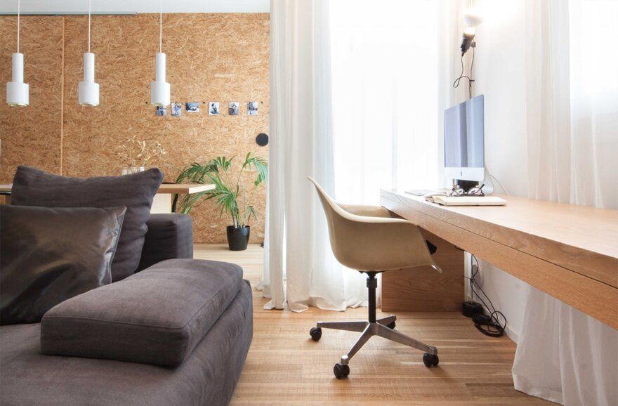 interior space of an apartment for a young couple, home office