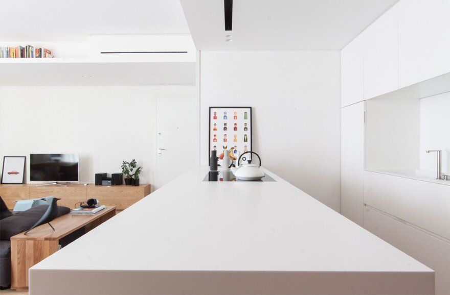 interior space of an apartment for a young couple, kitchen