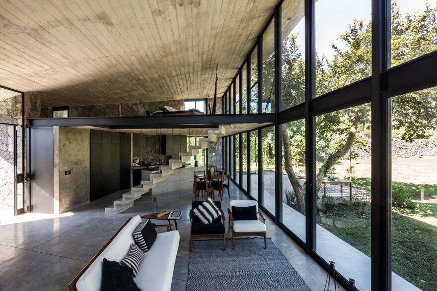 interior design, Stone Retreat Stands at the Foot of Tepozteco Mountain