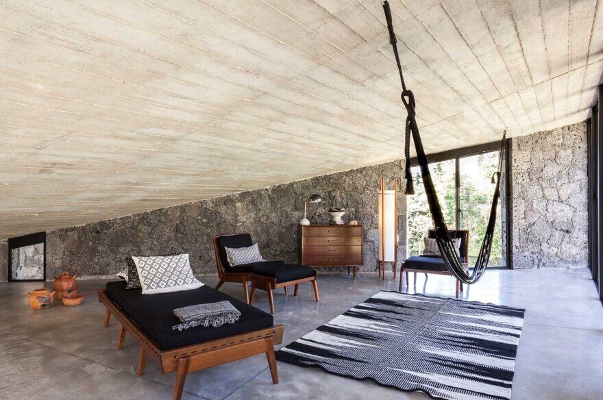 MA House: Stone Retreat Stands at the Foot of Tepozteco Mountain