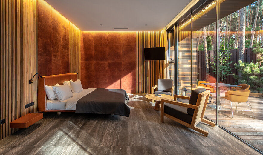 bedroom, Guest House by YOD Design Lab for Verholy Relax Park, Ukraine