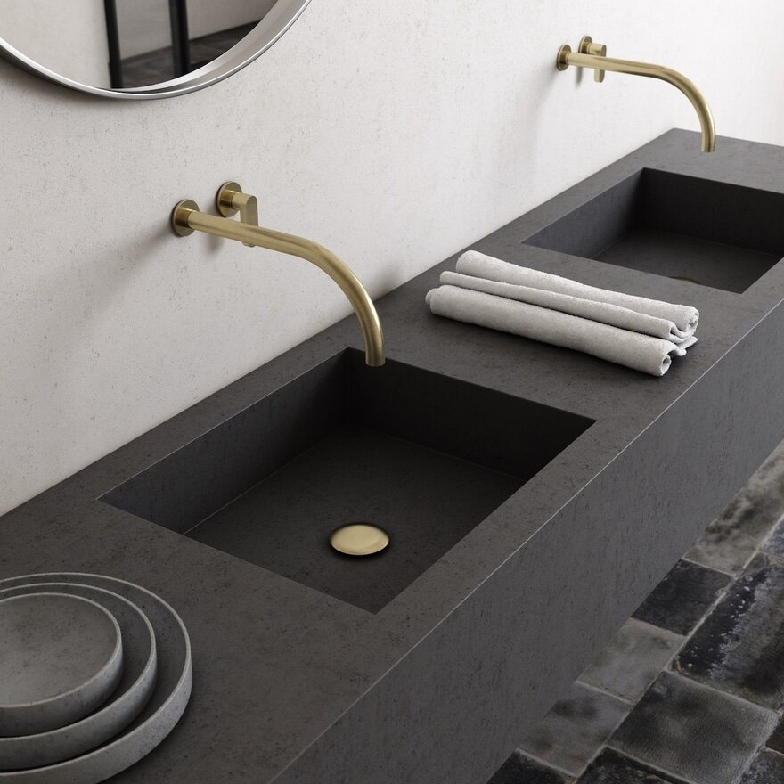 Brushed Gold, COCOON Bathroom Collection