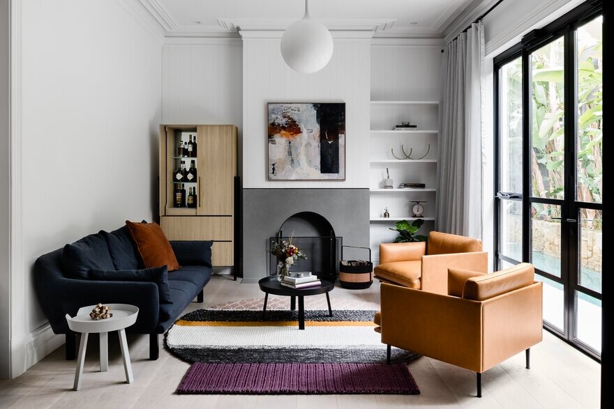 living room by Techne Architecture + Interior Design