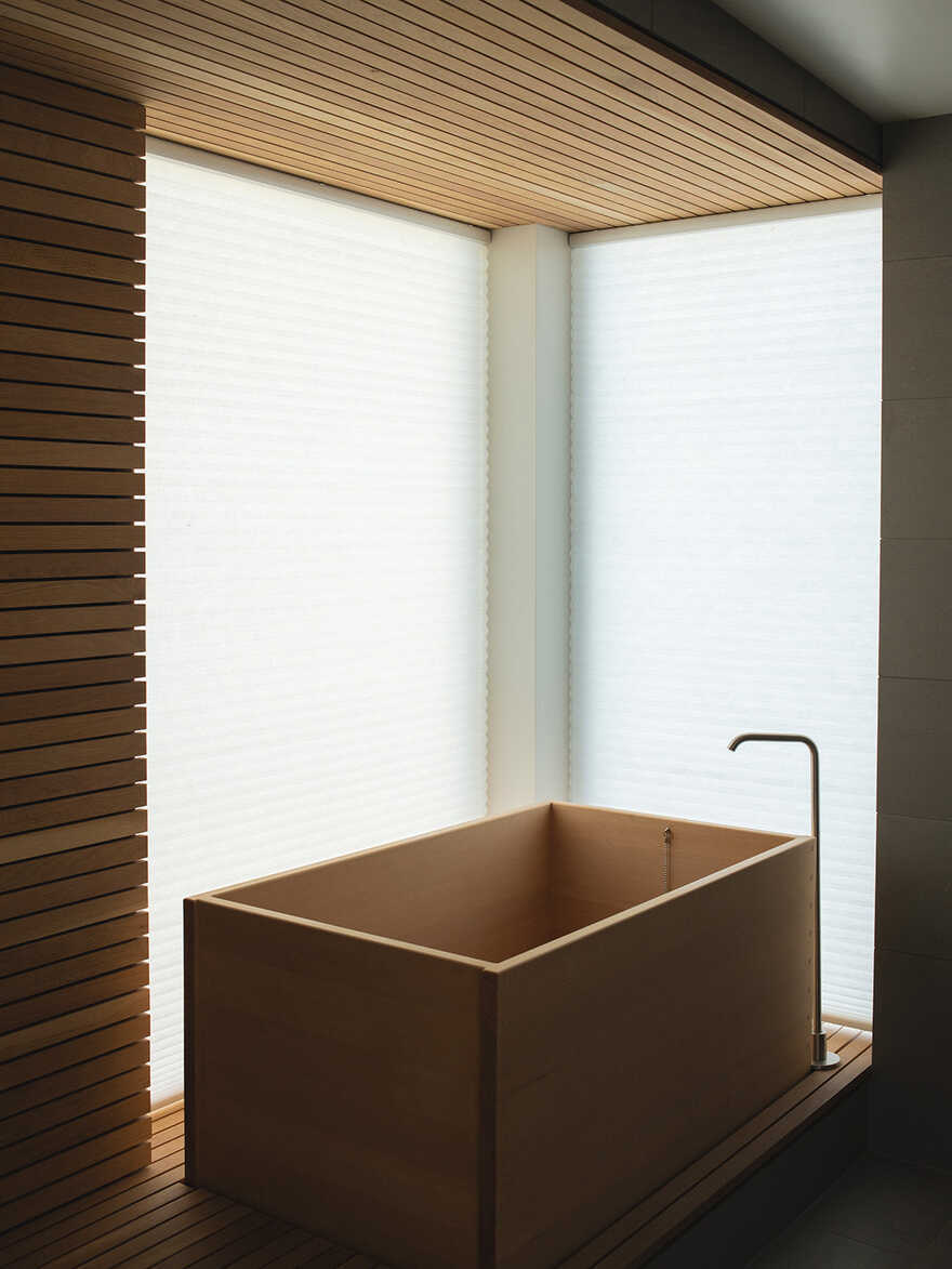 bathroom, Japanese Modernism Meets New Zealand Construction