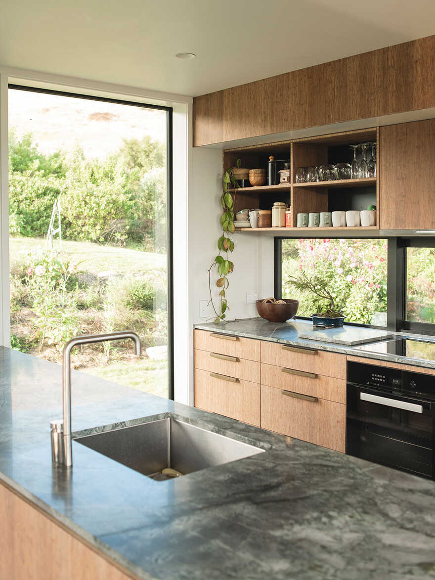 kitchen, Japanese Modernism Meets New Zealand Construction