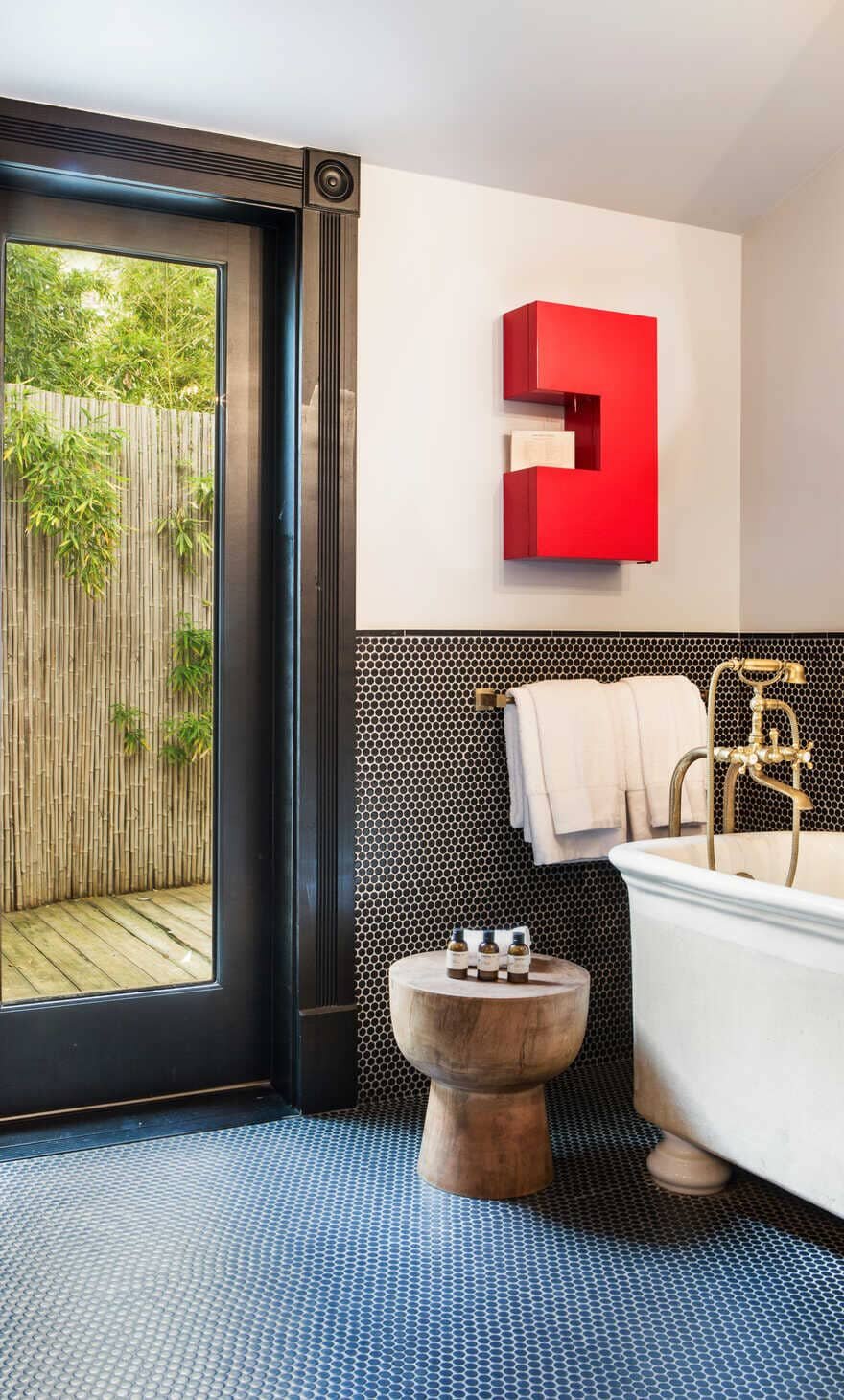bathroom, a Sophisticated Hotel Merging History with Contemporary Style in Austin, Texas