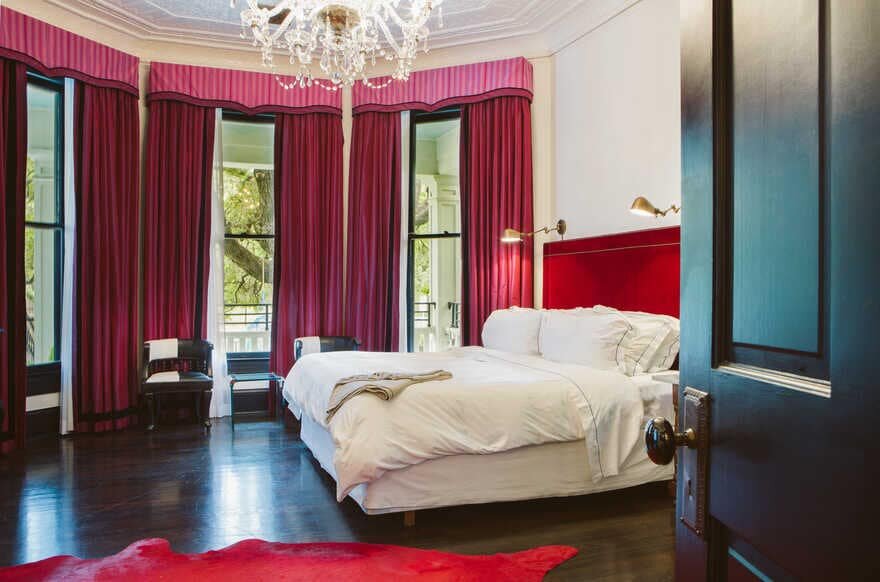 guest room, a Sophisticated Hotel Merging History with Contemporary Style in Austin, Texas