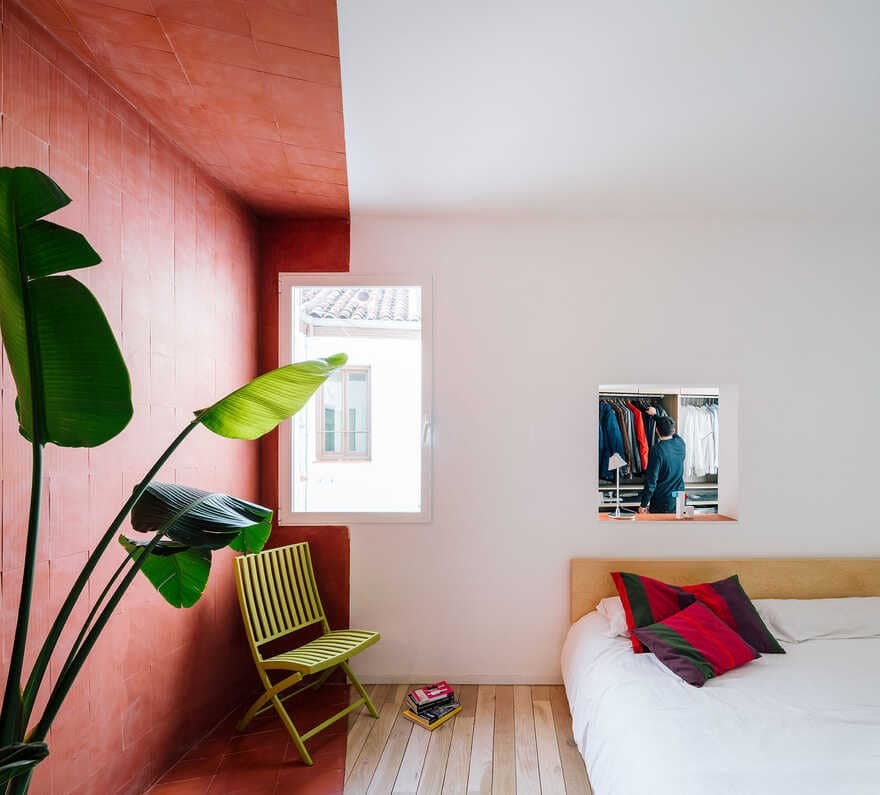 bedroom, gon architects, Scenographies of Living for a Bachelor in Madrid