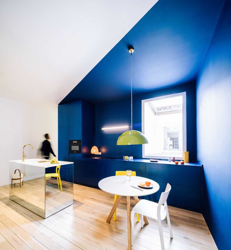 kitchen, gon architects, Scenographies of Living for a Bachelor in Madrid