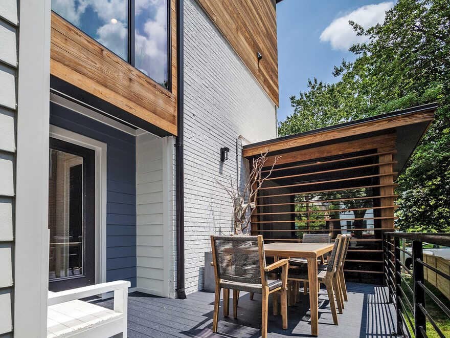 Chevy Chase House, a Butterfly Roof & Cascading Wood Siding Transforms This Home in DC